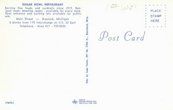 Sugar Bowl - Old Postcard Photo